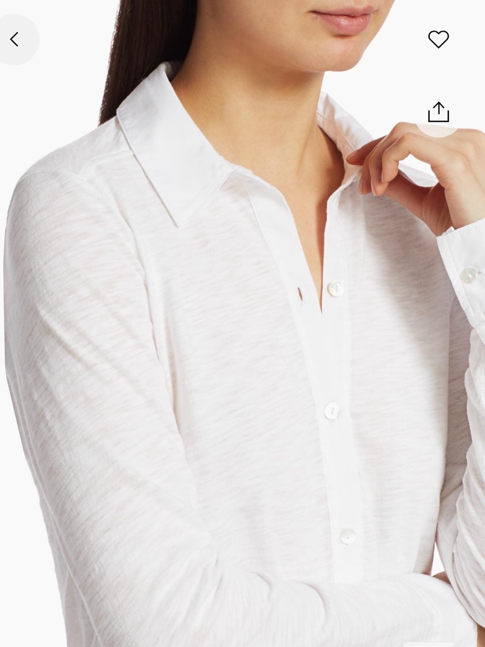 Theory Button-Up Shirt in Organic Cotton Knit.